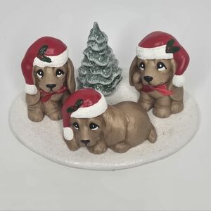 Christmas Figure Puppies & Tree